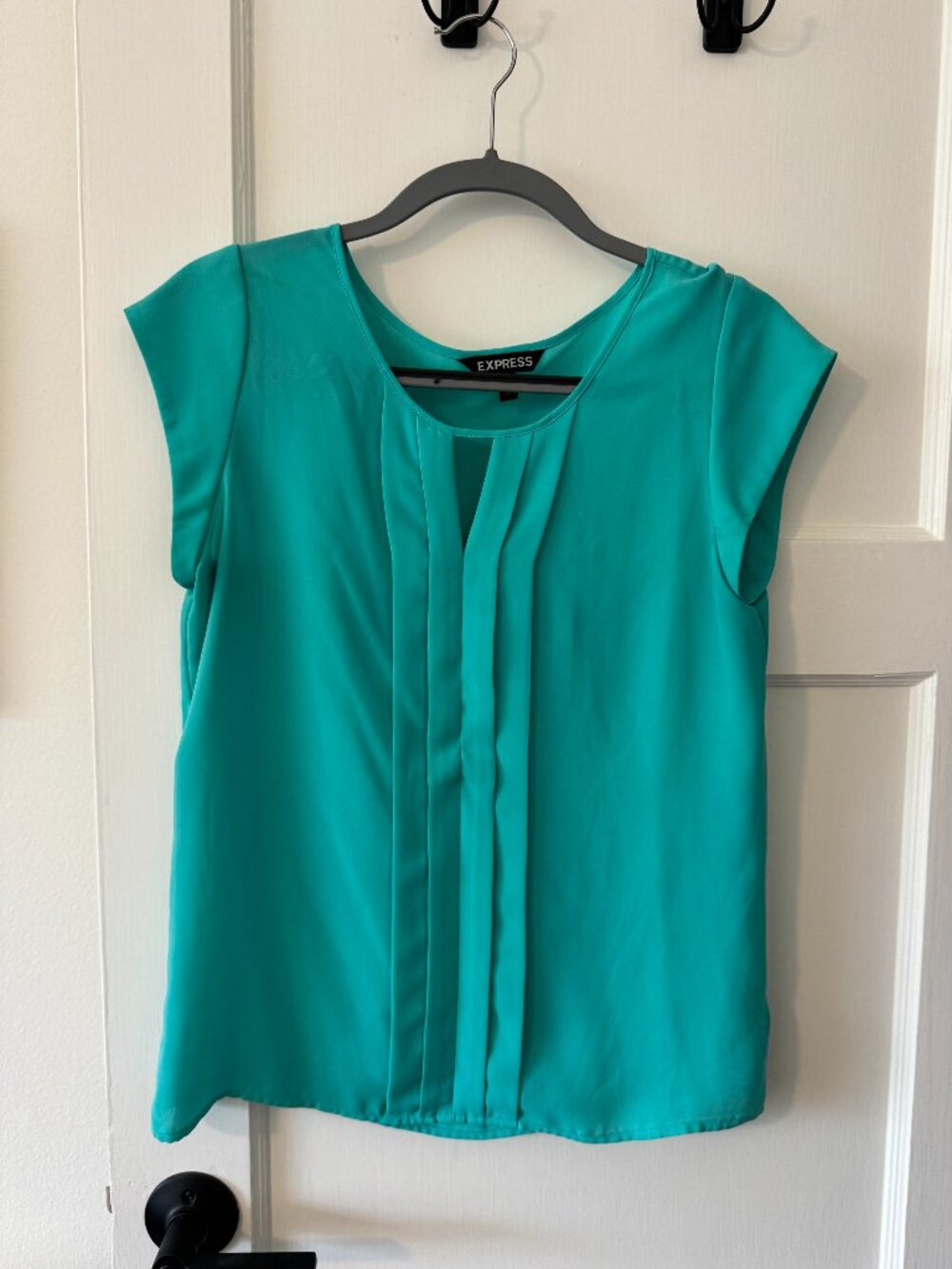Express Teal Express Pleated Blouse